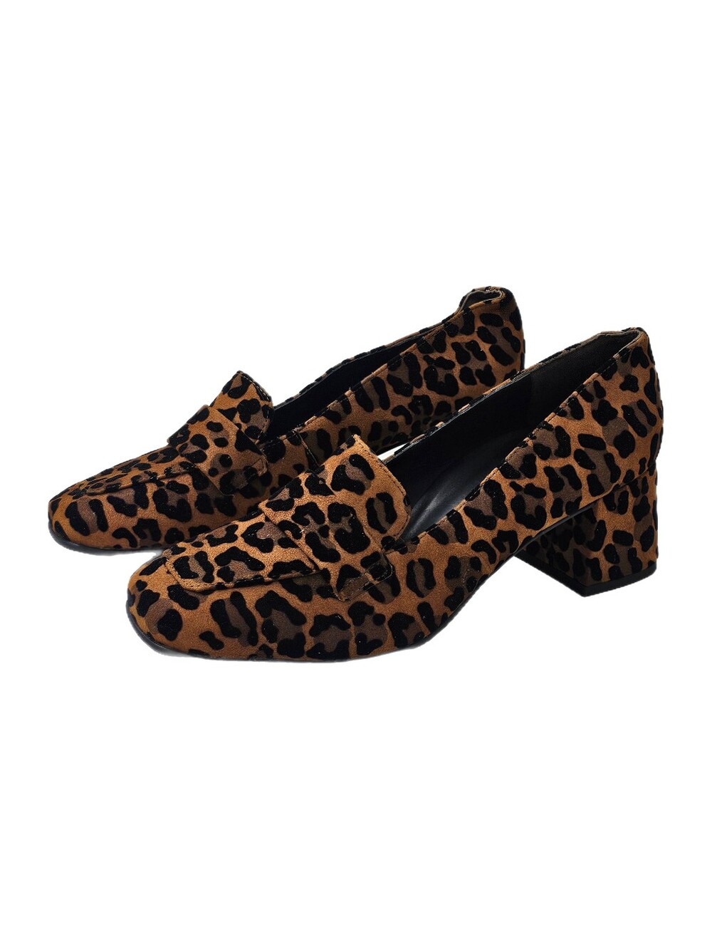 Paul Green Winona Leopard Velvet Loafer Pumps Tan Black NWOB Women's Size 8 EU38